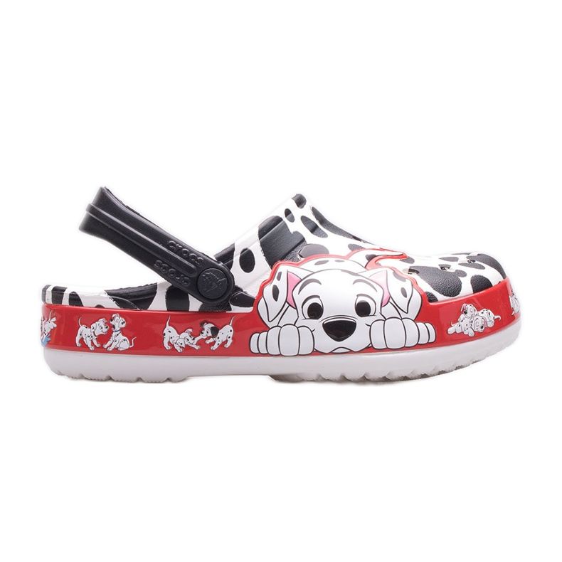 Sabots pour enfants CROCS 101 Dalmatiens Kids Clog 207485-100 blanche le noir