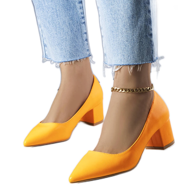Escarpins à talons orange Gail