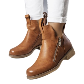 BM Bottines ajourées Pat marron brun
