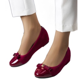 Ballerines bordeaux à talon compensé d'intérieur Cailot rouge