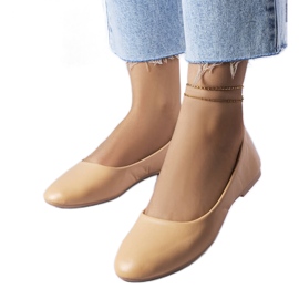 Ballerines beiges à semelle intérieure en cuir Truchon