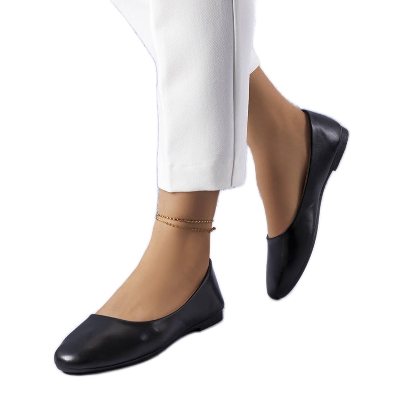 Ballerines noires à semelle intérieure en cuir Truchon le noir
