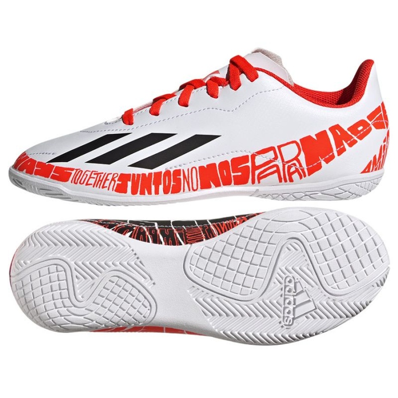 Adidas X Speedportal.4 Messi In Jr GW8400 chaussures de football blanche blanche