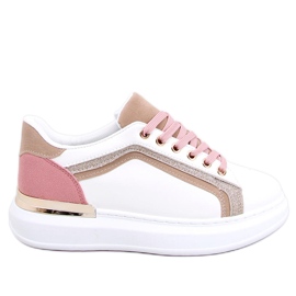 BM Baskets femme Brengle Blanc rose multicolore