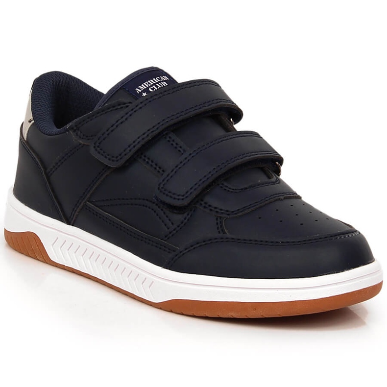Chaussures de sport pour enfants en cuir écologique bleu marine American Club 112/23