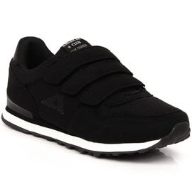 Chaussures de sport pour enfants American Club 154/23 noires avec velcro le noir