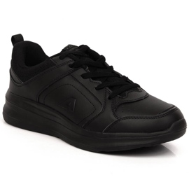 Chaussures de sport pour hommes American Club 140/23 noires en cuir écologique le noir