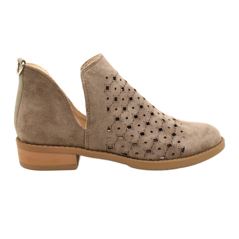DASZYŃSKI Bottines En Daim Ajouré Avec Une Coupe Carine beige brun