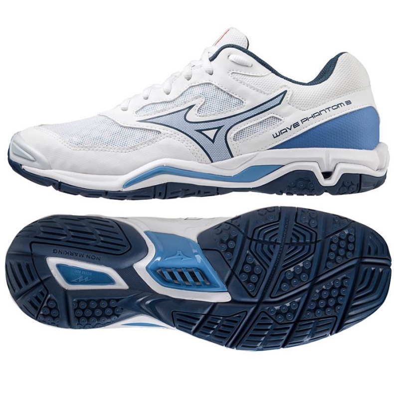 Chaussures de handball Mizuno Wave Phantom 3 M X1GA226022 blanche blanche Chaussures de handball Mizuno Wave Phantom 3 M X1GA226022 blanche blanche
