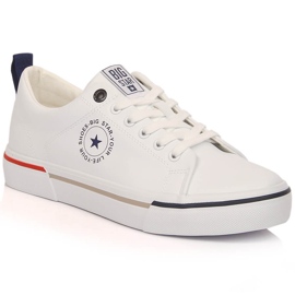 Baskets pour hommes en cuir écologique blanc Big Star LL174209
