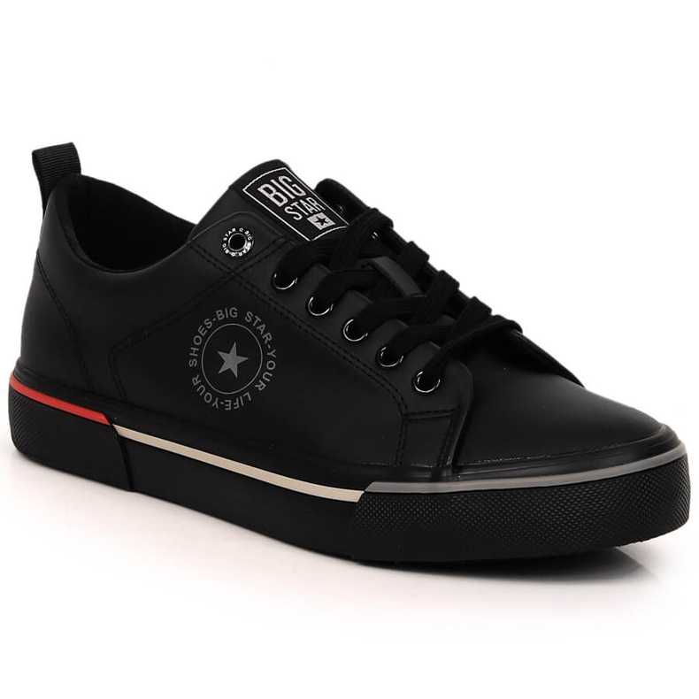Baskets noires pour hommes en cuir écologique Big Star LL174210 le noir Baskets noires pour hommes en cuir écologique Big Star LL174210 le noir