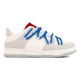 Baskets Shelovet à lacets bleus blanche