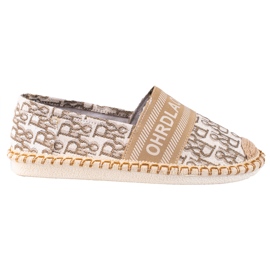 Espadrilles Shelovet beiges à motif pour femmes