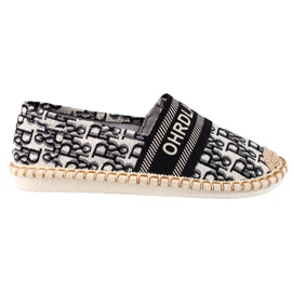 Espadrilles Shelovet noires à motif pour femmes