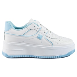 Chaussures de sport femme Shelovet blanc et bleu