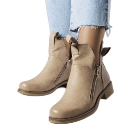 Bottes beiges à découpes Pat