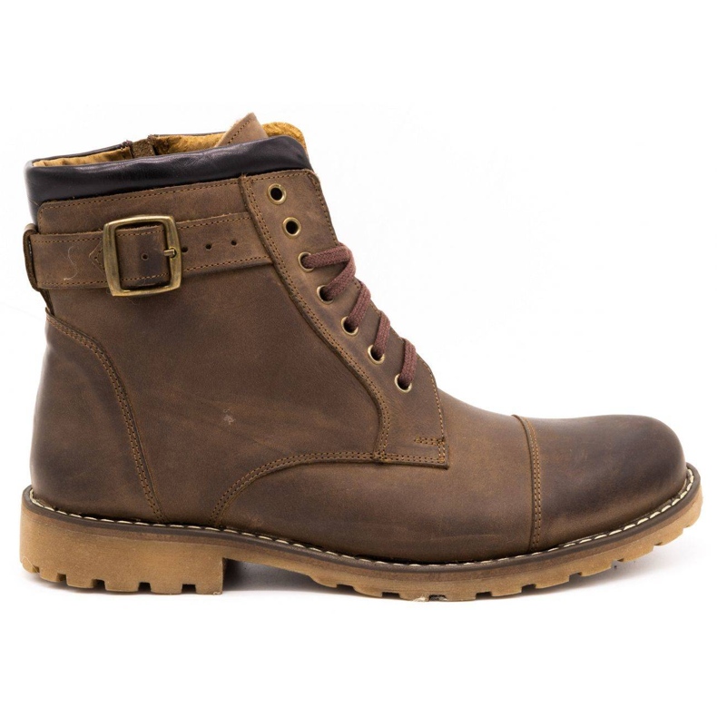 Olivier Chaussures isolées en cuir masculin 910mp marron brun
