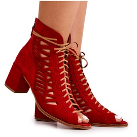 Cuir Daim Femme Maciejka Rouge 04040-08