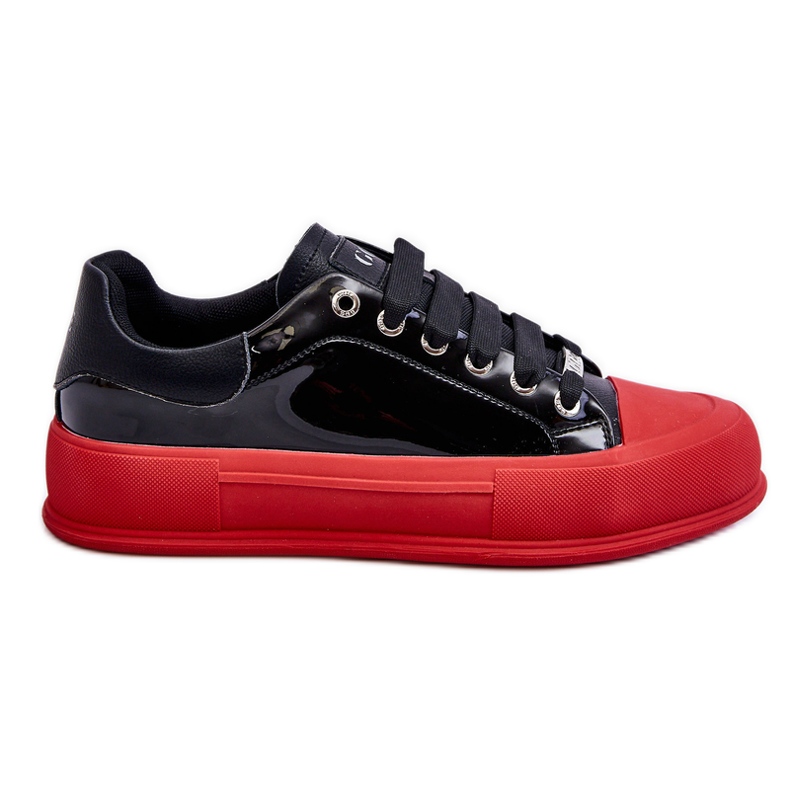 Baskets Plateforme Laquées Femme GOE LL2N4021 Noir-Rouge le noir Baskets Plateforme Laquées Femme GOE LL2N4021 Noir-Rouge le noir