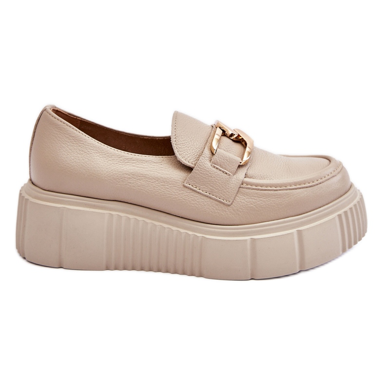Lemar Chaussures à plateforme en cuir à la mode Beige Marsol