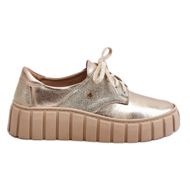 Lemar Chaussures en cuir sur la plate-forme d'hypnose dorée d'or