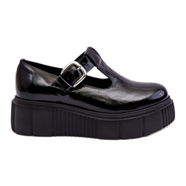 Lemar Chaussures laquées à la mode sur une plate-forme massive, noir Colson le noir