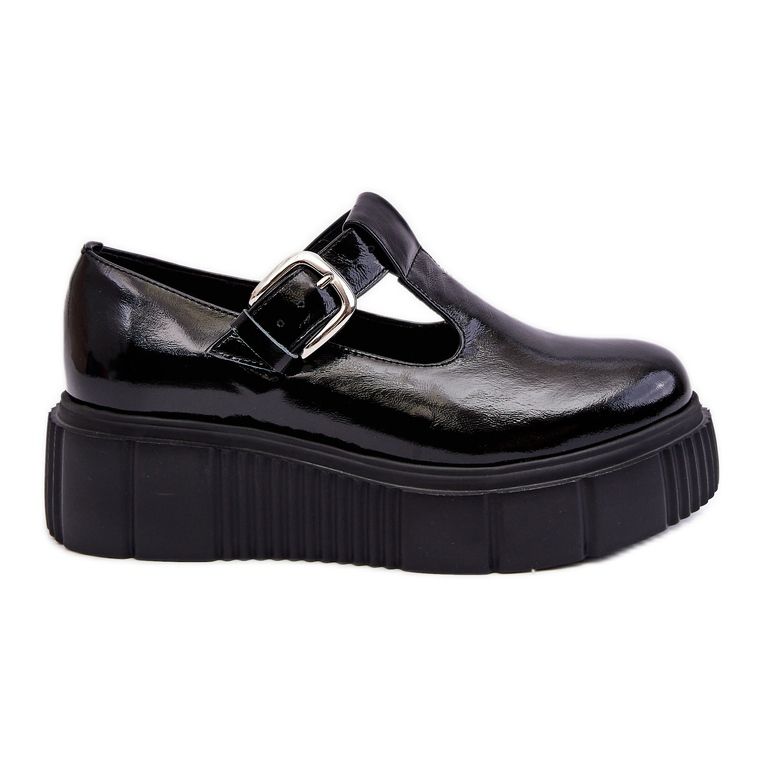 Lemar Chaussures laquées à la mode sur une plate-forme massive, noir Colson le noir