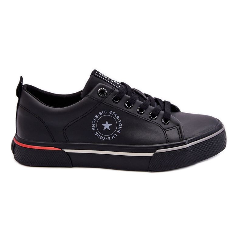 Baskets en cuir pour hommes Big Star LL174210 Noir le noir