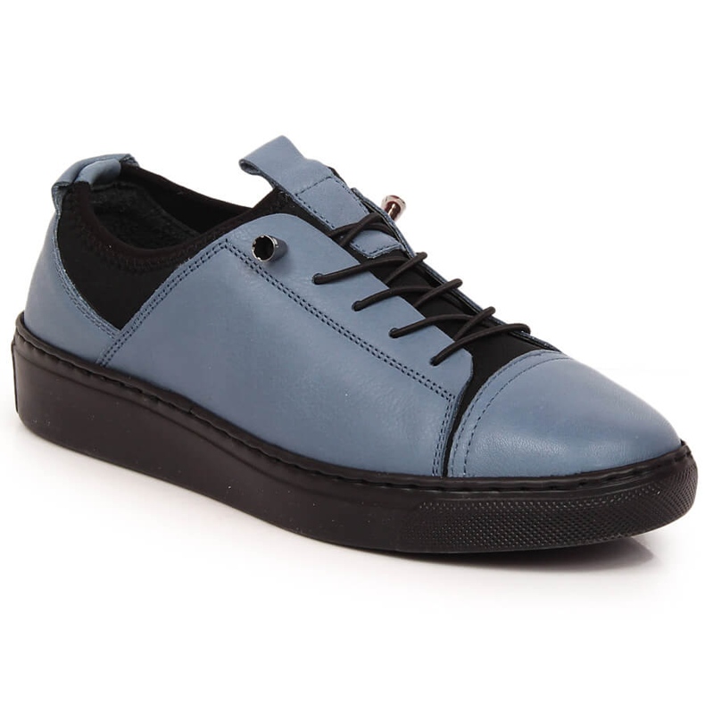 Mocassins femme en cuir léger bleu T.Sokolski W22-351