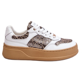 Chaussures de sport confortables pour femme GOE LL2N4052 Blanc-Beige