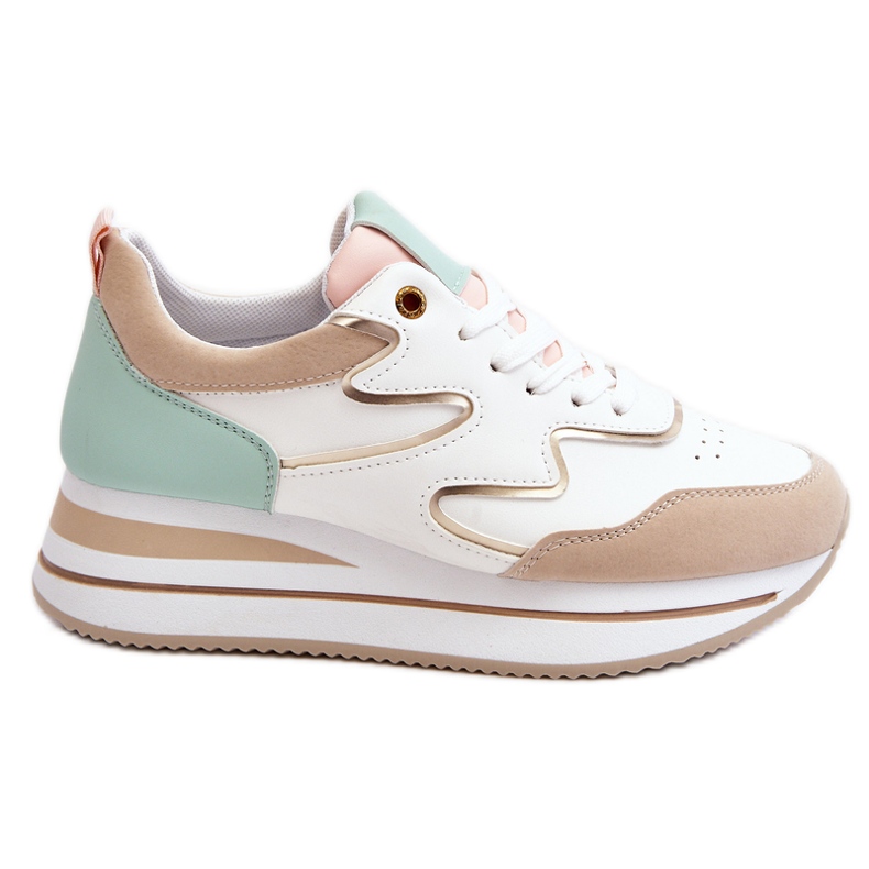 PG1 Chaussures de sport en cuir Roen blanc et beige à la mode blanche