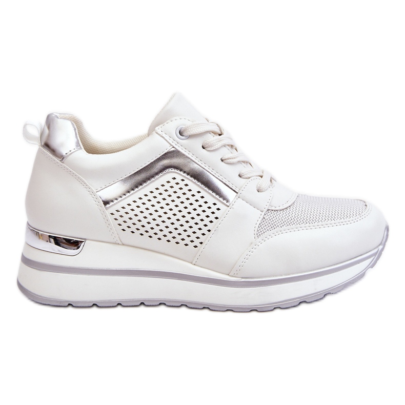 PG1 Chaussures de sport compensées basses en cuir Braylen blanches