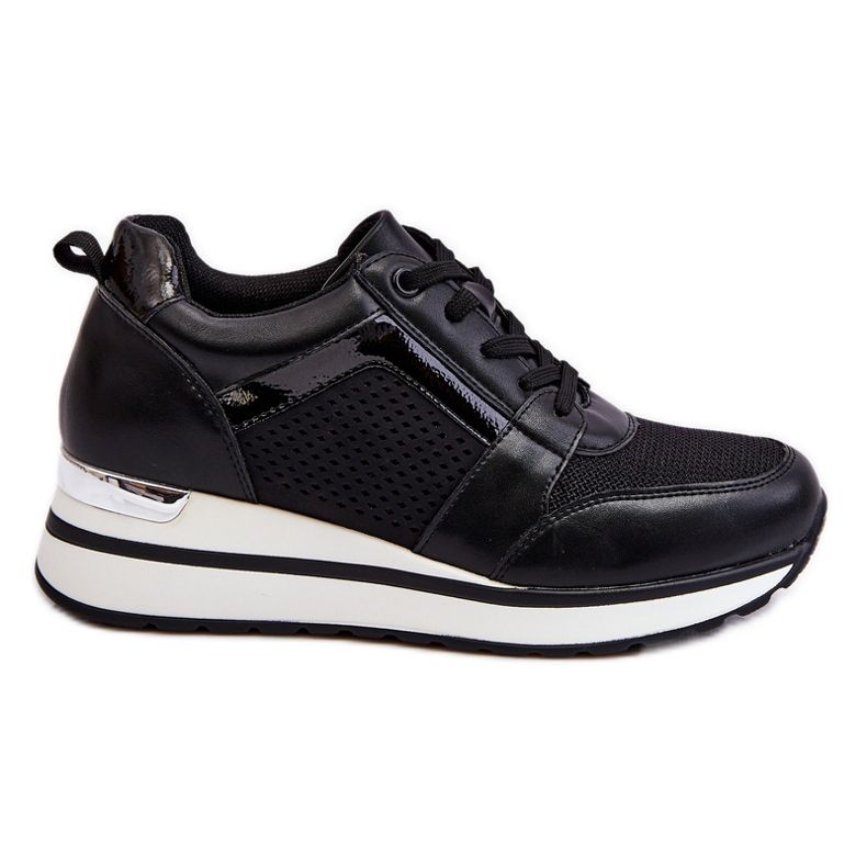 PG1 Chaussures de sport en cuir à semelle compensée basse Braylen noires le noir