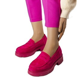 Chaussures en éco-daim rose d'Alacoque