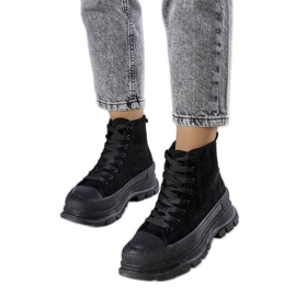 BM Baskets plateformes noires Gertrude