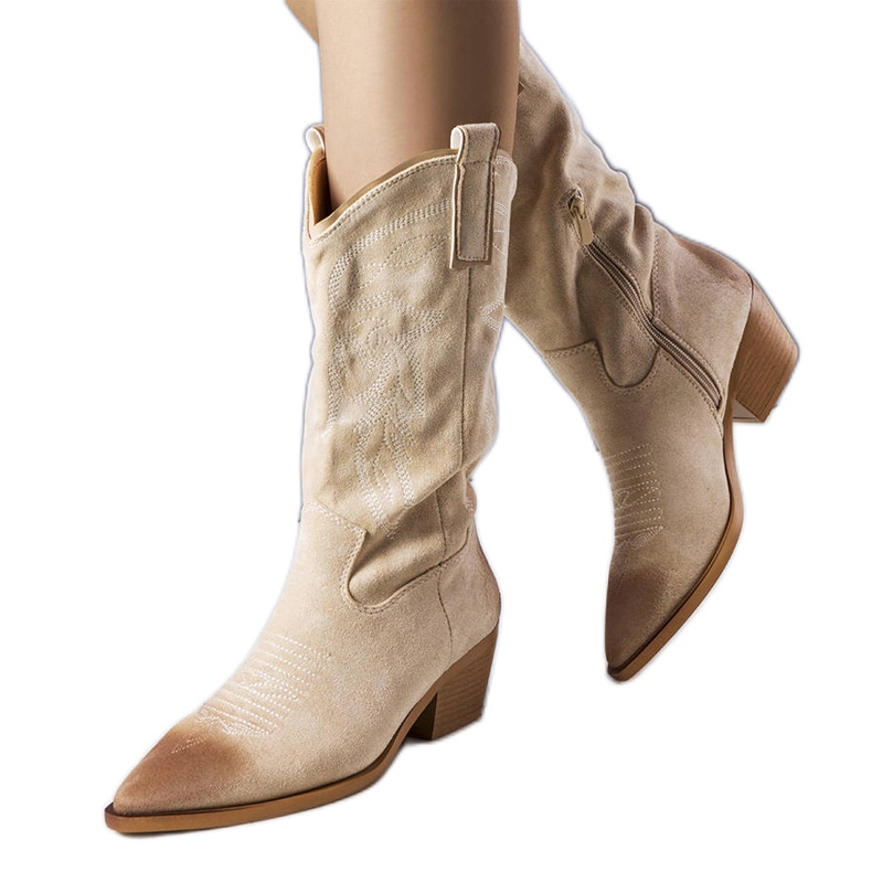 PA1 Santiags en suédine beige Routhier