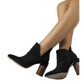 PA1 Bottines noires ajourées Hachée le noir