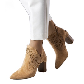 PA1 Bottines ajourées beige foncé Hachée