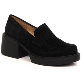 Mocassins femme en cuir suédé Filippo DP4685/23 le noir