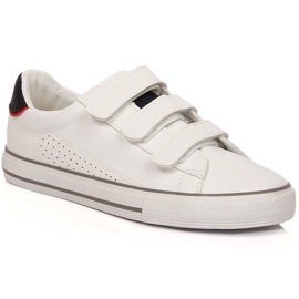 Baskets en cuir écologique avec velcro blanc Big Star LL274A207