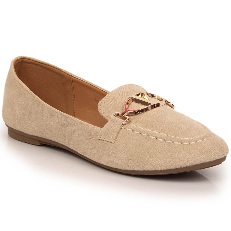 Mocassins femme en daim beige Vinceza 2227