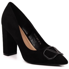 Escarpins à talons en daim noir Vinceza 2246 le noir