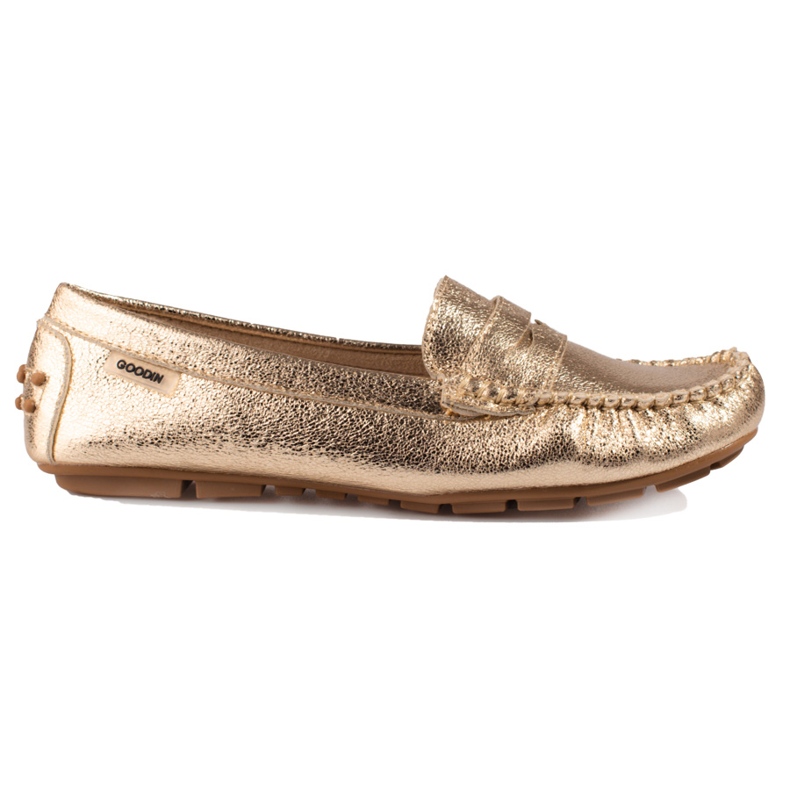 Goodin Mocassins dorés confortables pour femmes Shelovet d'or
