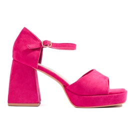 Sandales à talon en daim rose Vinceza