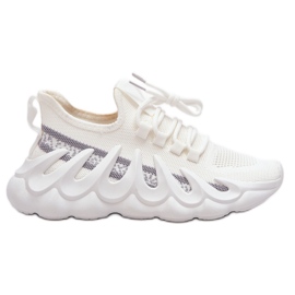 PG1 Baskets Chaussettes Tendance Femme Blanc Daxo