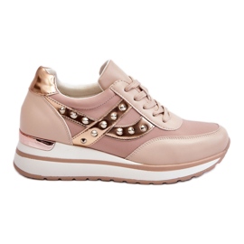 Baskets cloutées nude Adley beige