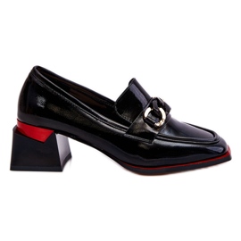 S.Barski Escarpins Confortables à Talons Bas Noir Valenti le noir