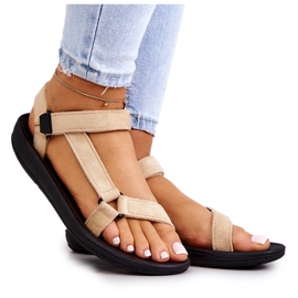 Sandales de sport en daim pour femmes Beige