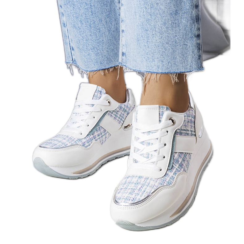 Baskets blanches avec inserts décoratifs Krystal