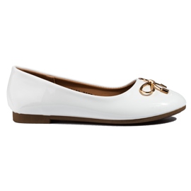 Vinceza Ballerines fille Shelovet laquées blanc